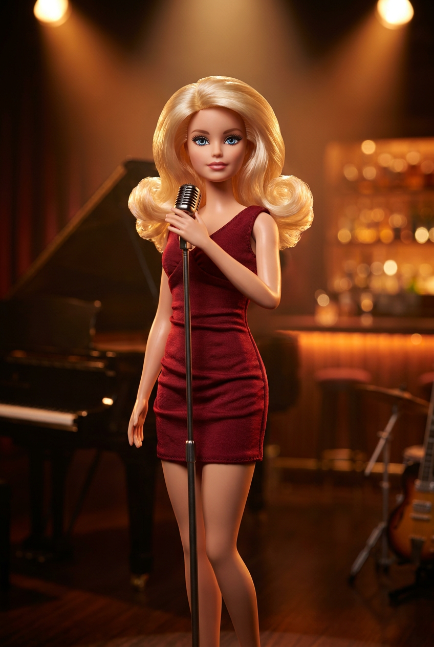 Stylized Fashion Doll Jazz Singer