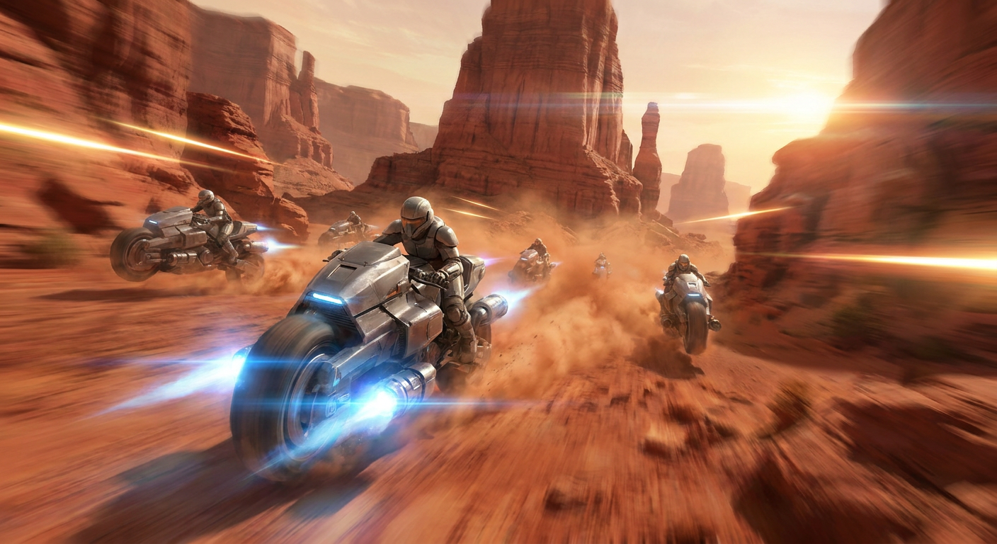 Martian Hoverbike Chase