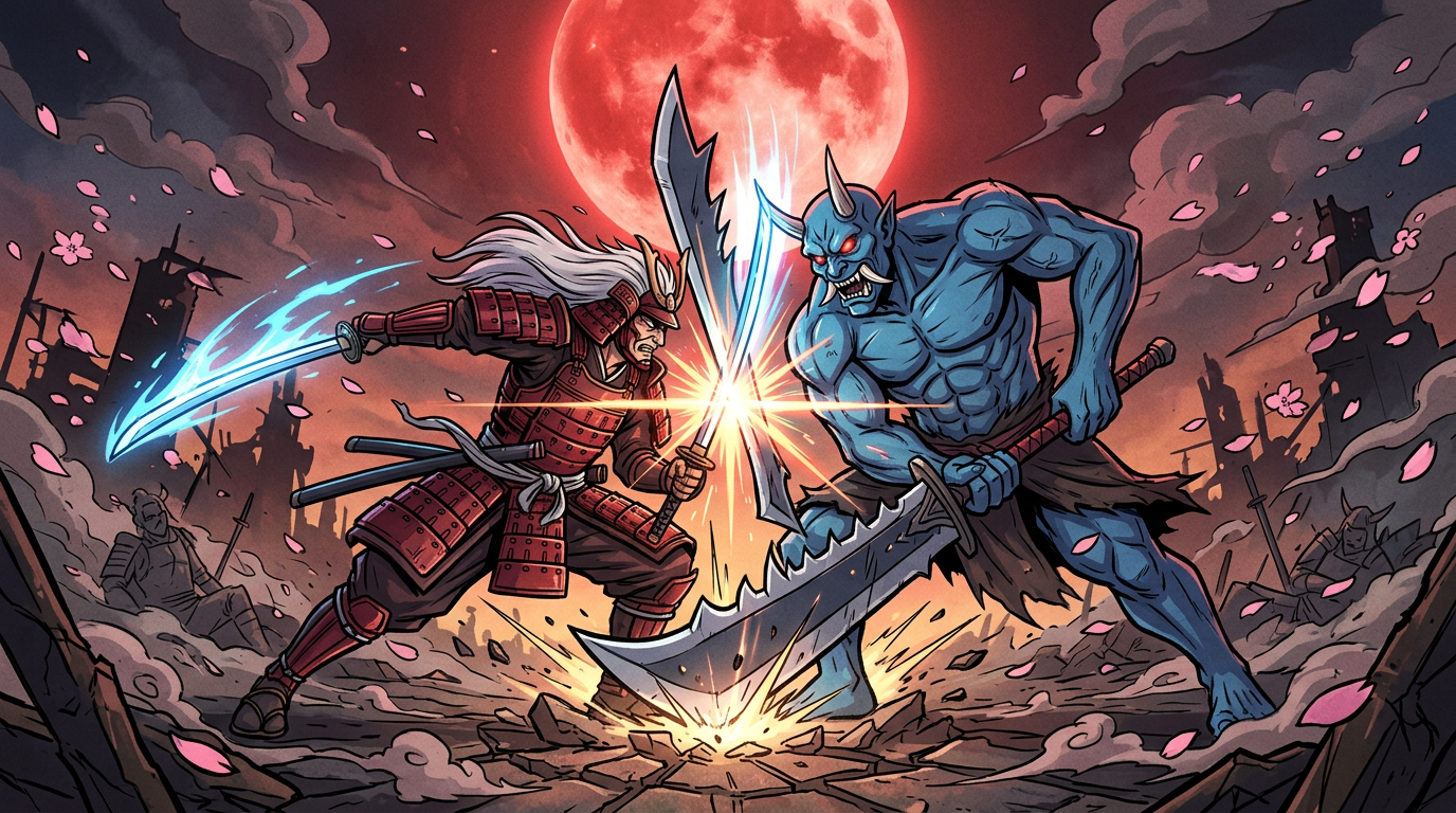 Samurai vs Oni Battle