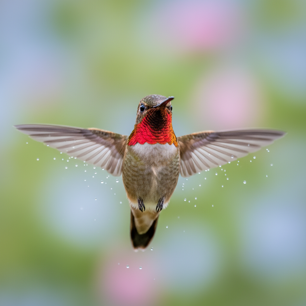 Ruby-Throated Hummingbird Macro