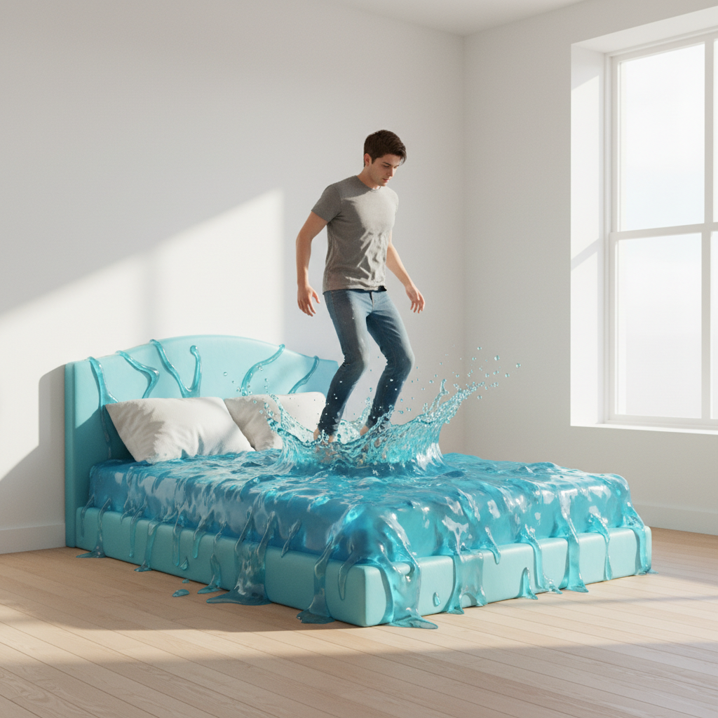 Jumping on a Custom Material Bed