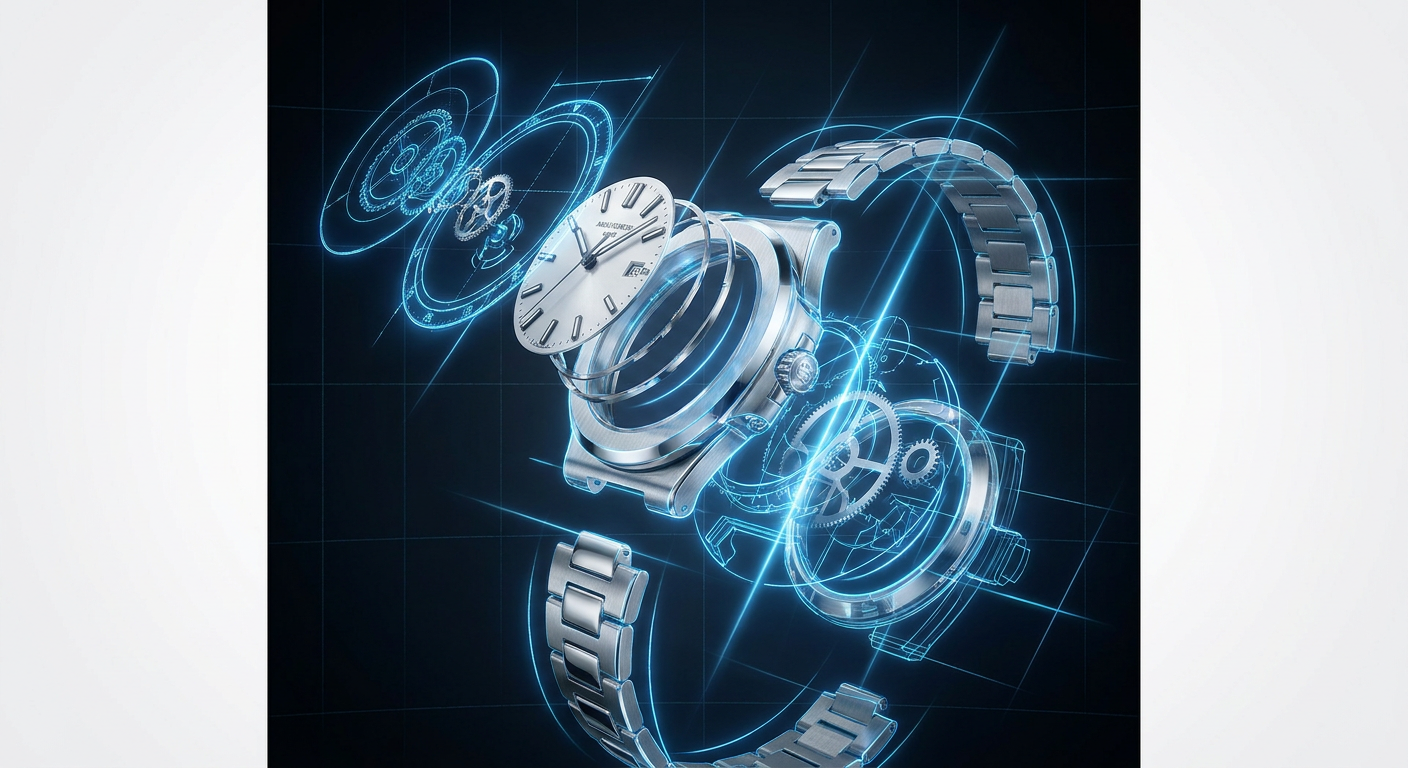Rolex Watch Exploded Blueprint Assembly