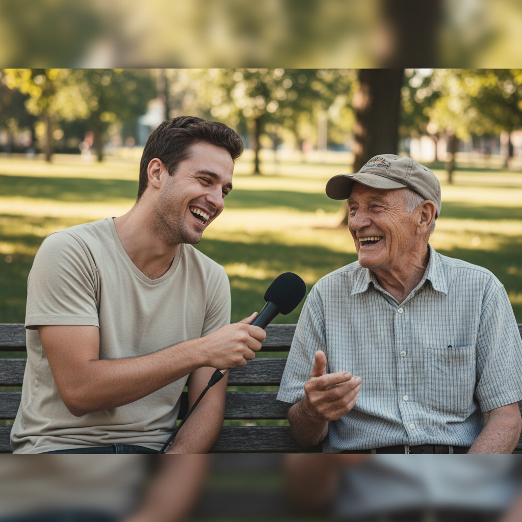 Funny Street Interview with Grandfather