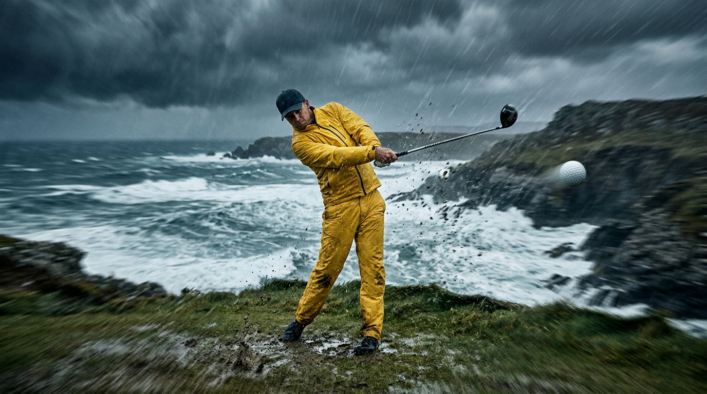 Stormy Golf Ball Tracking Shot