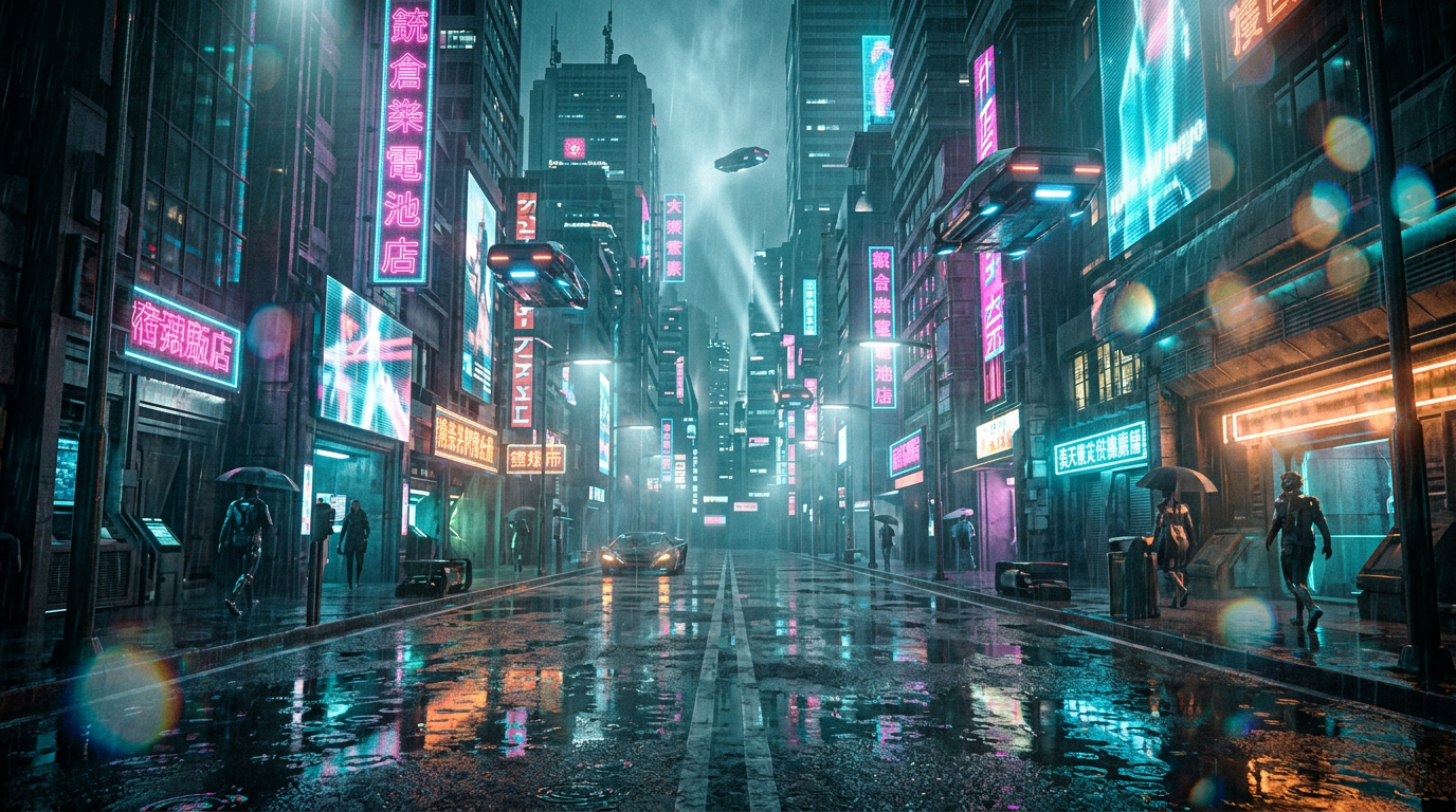Refined Cyberpunk Tokyo Street